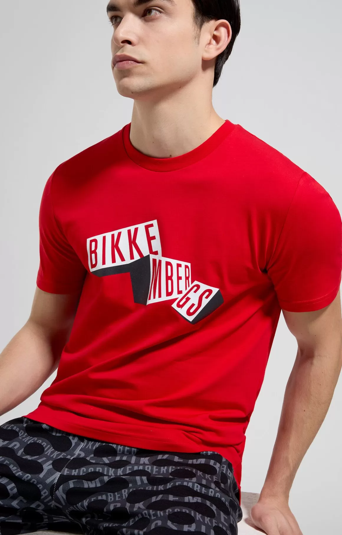 T-Shirts^Bikkembergs Men's Slim Fit Print T-shirt goji berry