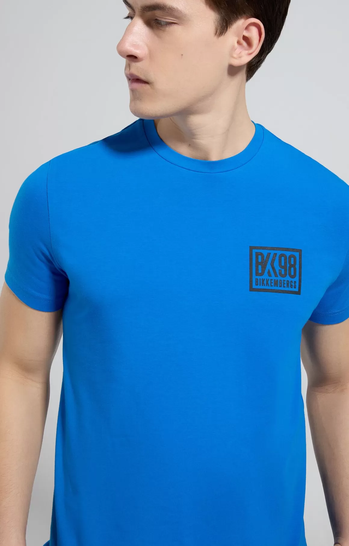 T-Shirts^Bikkembergs Men's Slim Fit Print T-shirt electric blue lemonade