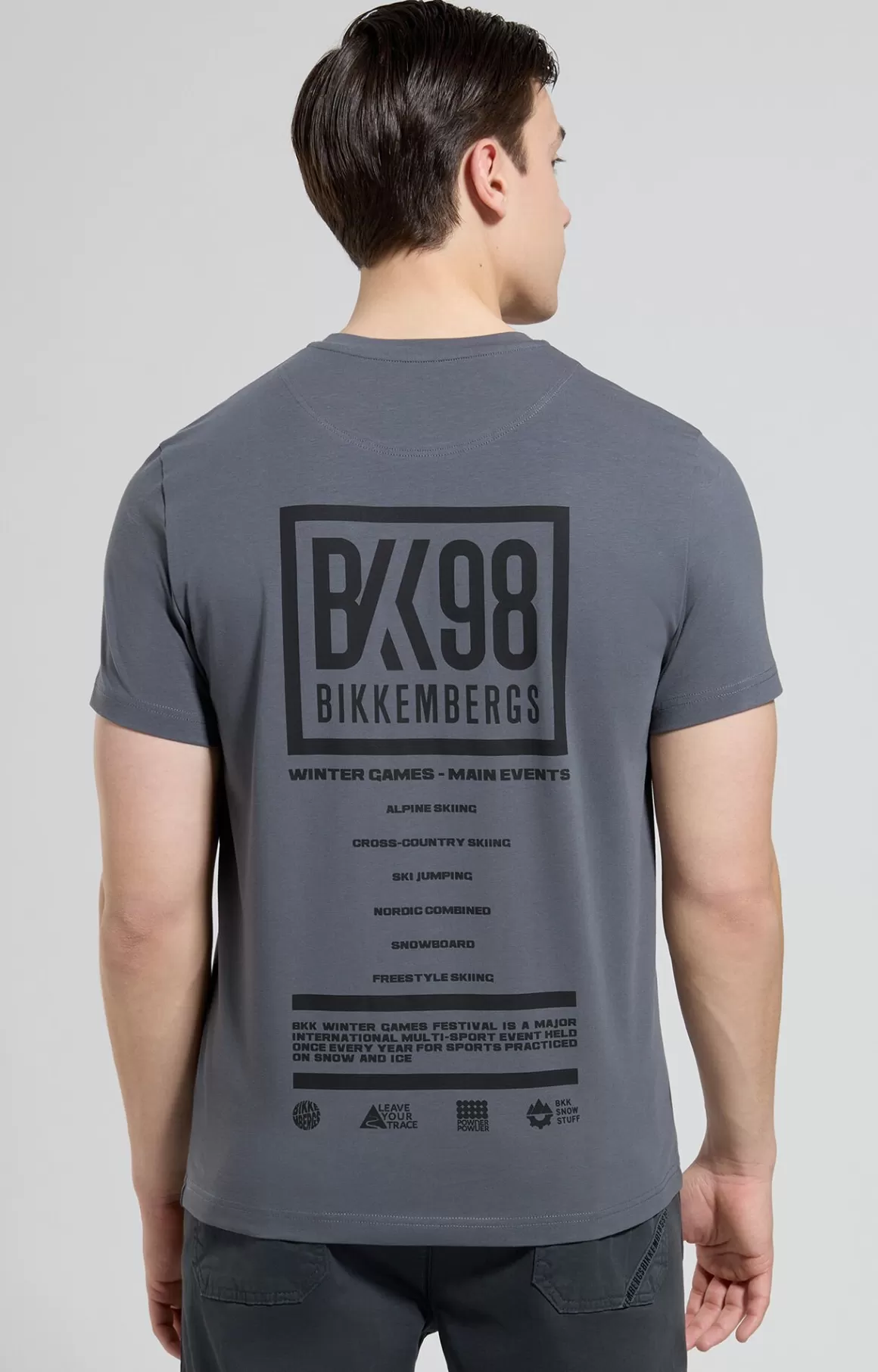 T-Shirts^Bikkembergs Men's Slim Fit Print T-shirt dark shadows