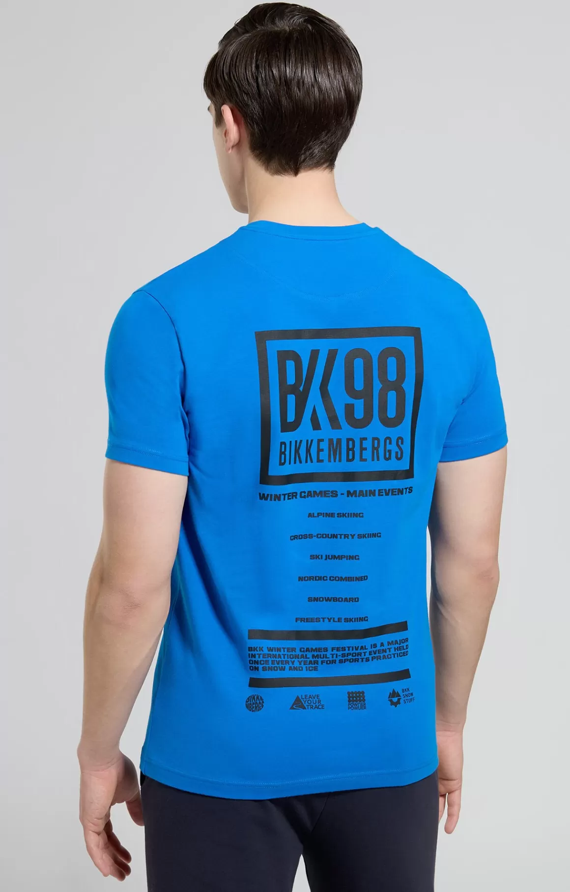 T-Shirts^Bikkembergs Men's Slim Fit Print T-shirt electric blue lemonade