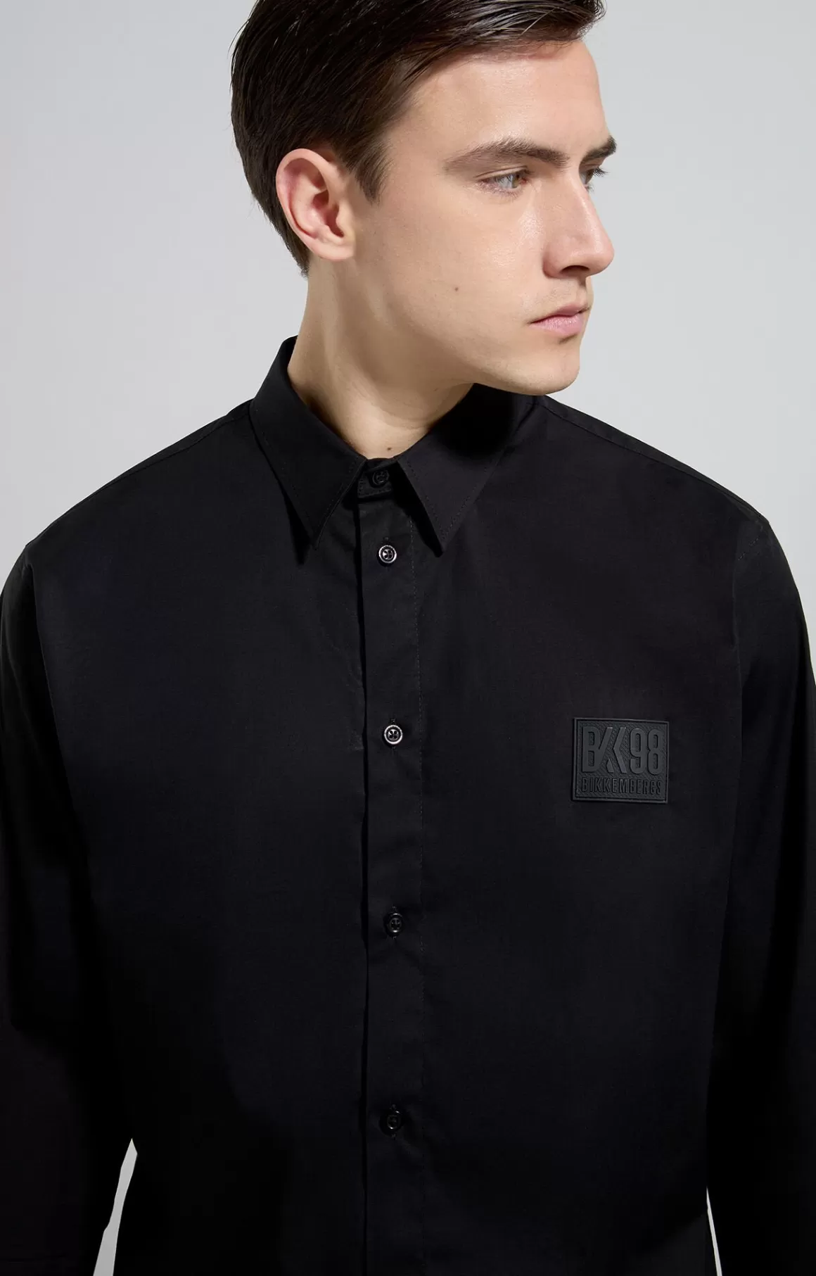 Shirts^Bikkembergs Men's Slim Fit Shirt meteorite black