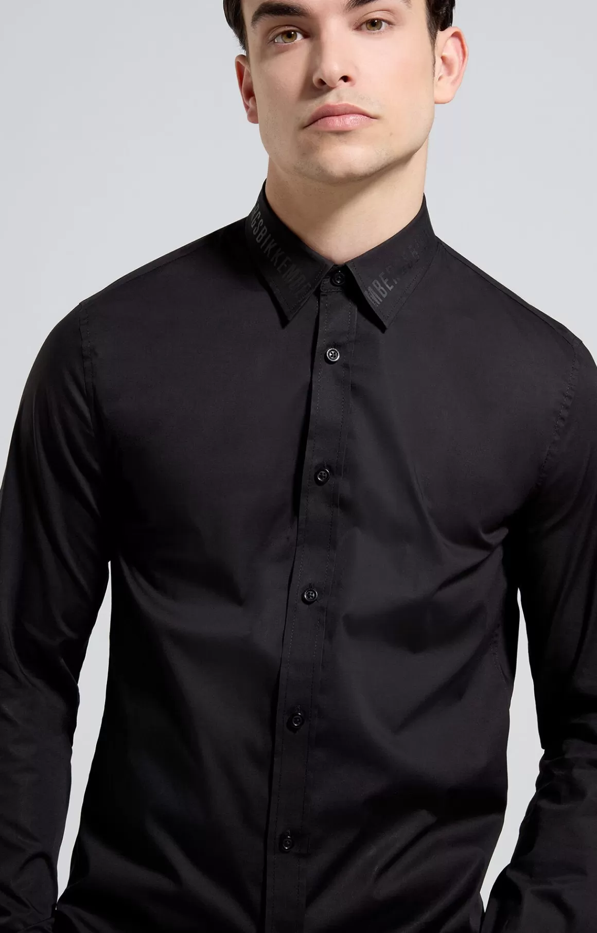 Shirts^Bikkembergs Men's Slim Fit Shirt black