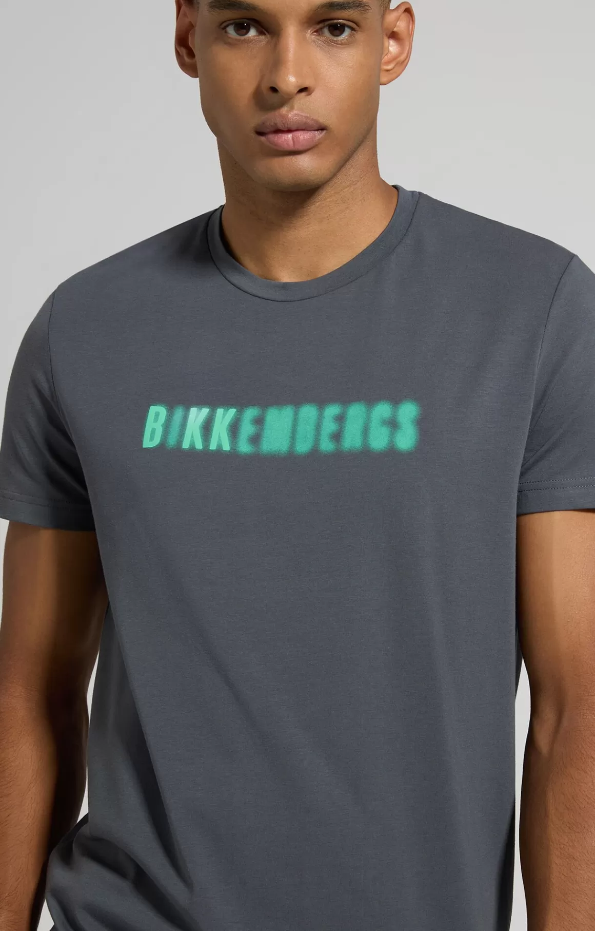 T-Shirts^Bikkembergs Men's Slim Fit T-shirt dark shadows