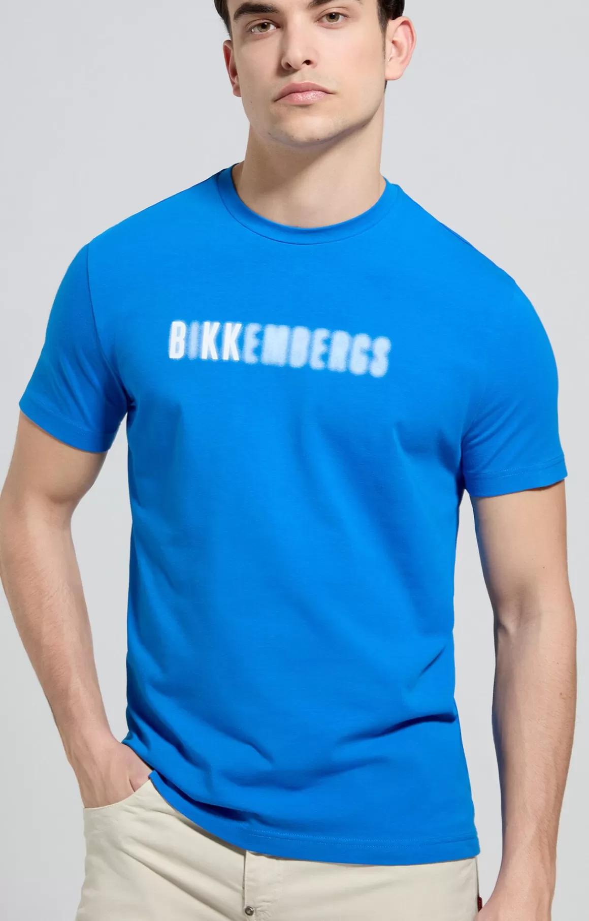 T-Shirts^Bikkembergs Men's Slim Fit T-shirt electric blue lemonade