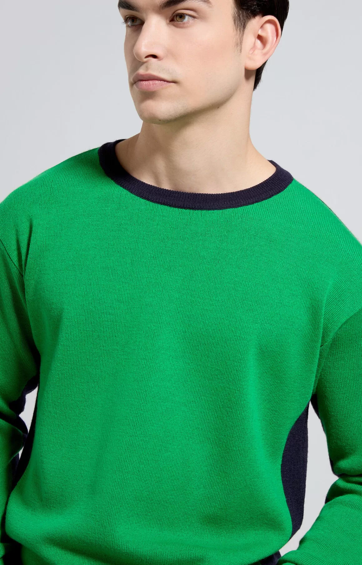 Knitwear^Bikkembergs Men's Slim Fit Wool Pullover bright green/blue graphite