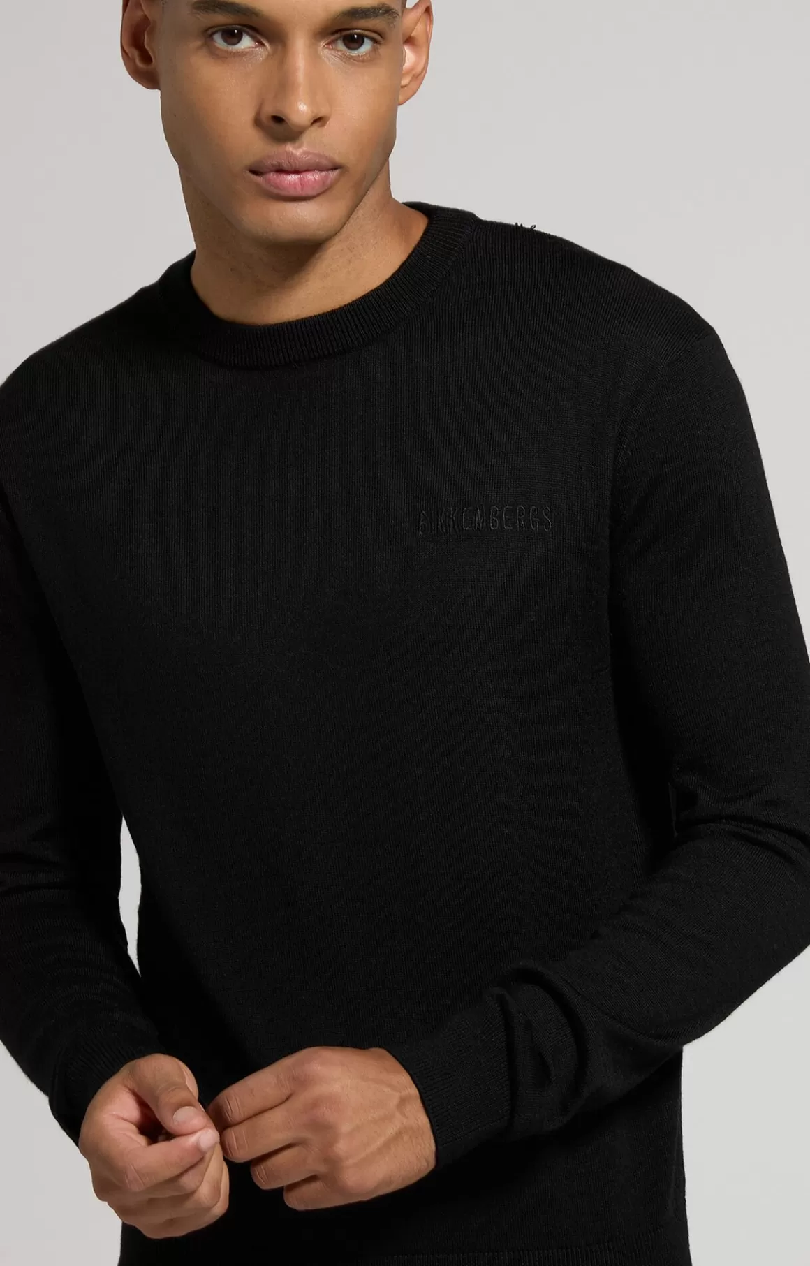 Knitwear^Bikkembergs Men's Slim Fit Wool Pullover black