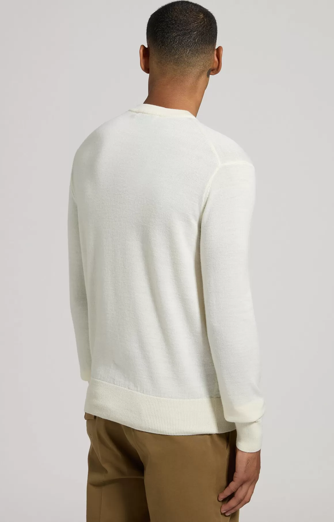 Knitwear^Bikkembergs Men's Slim Fit Wool Pullover natural white