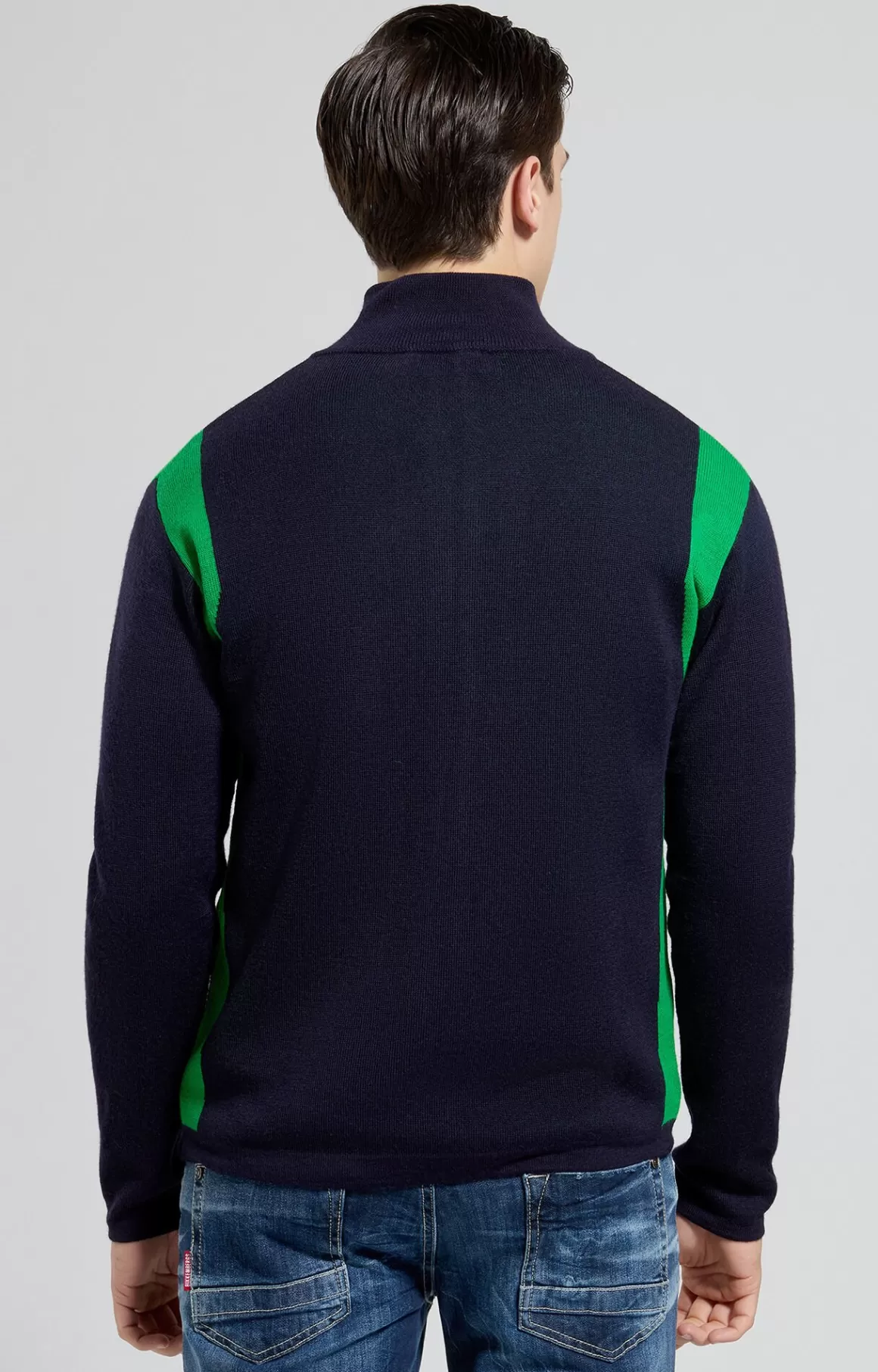 Knitwear^Bikkembergs Men's Slim Fit Wool Pullover grey mel. mid/goji berry