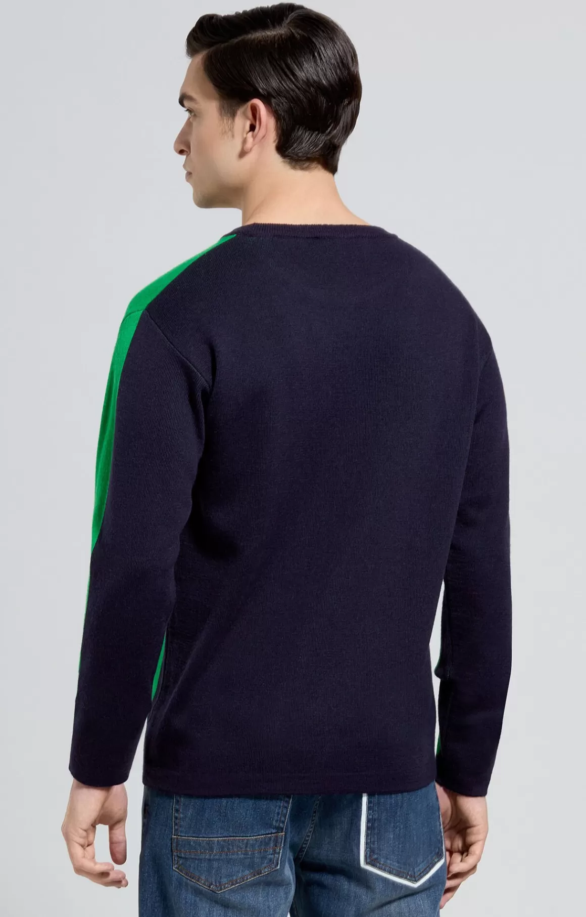 Knitwear^Bikkembergs Men's Slim Fit Wool Pullover bright green/blue graphite