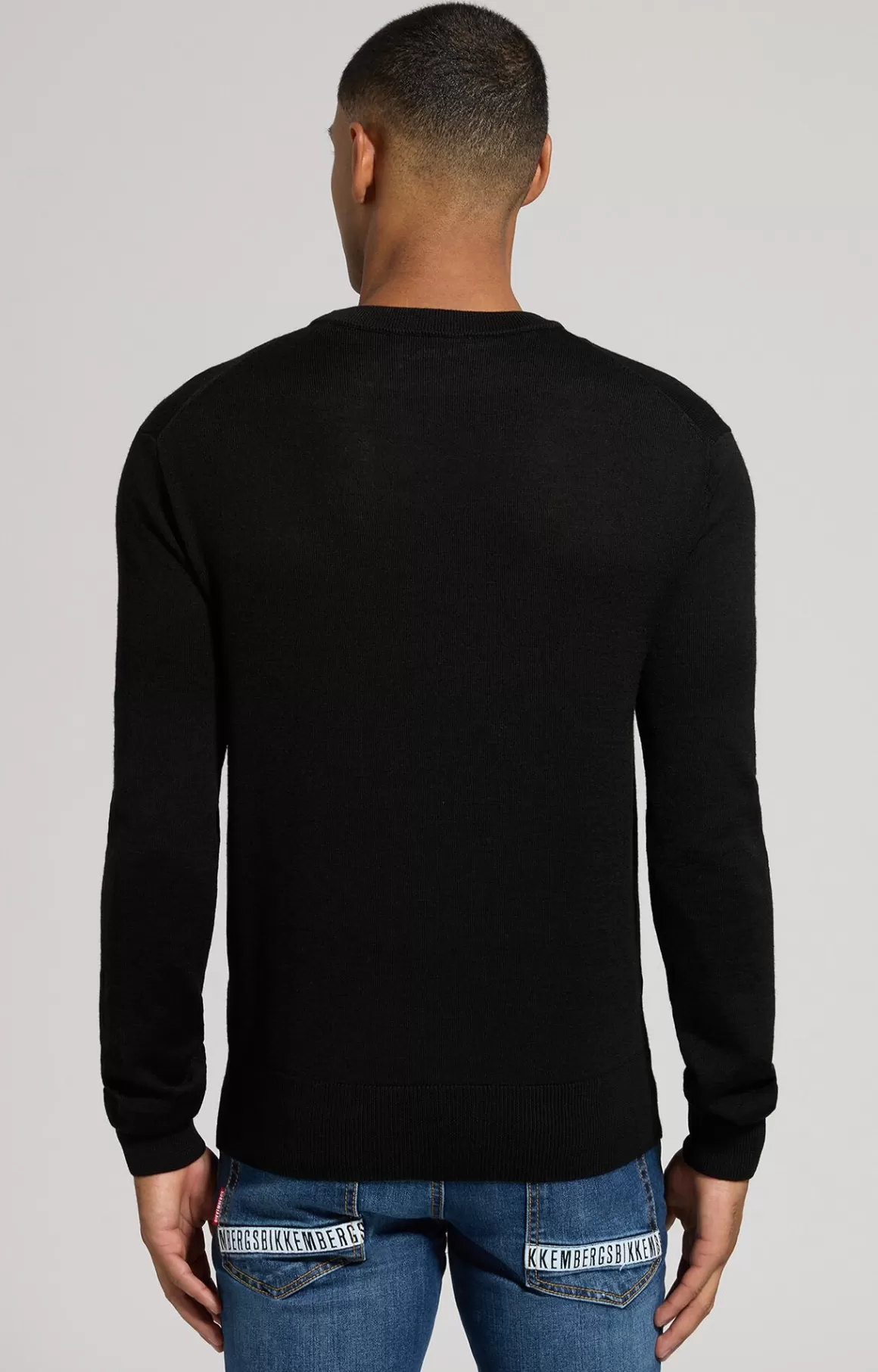 Knitwear^Bikkembergs Men's Slim Fit Wool Pullover black