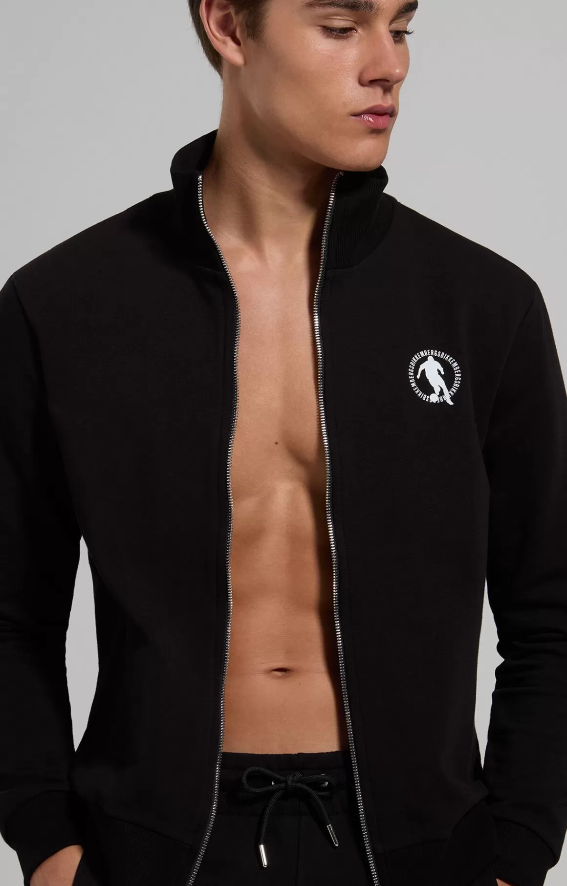 Sweaters | Tracksuits^Bikkembergs Men's Soccer Sweatshirt With Zip black