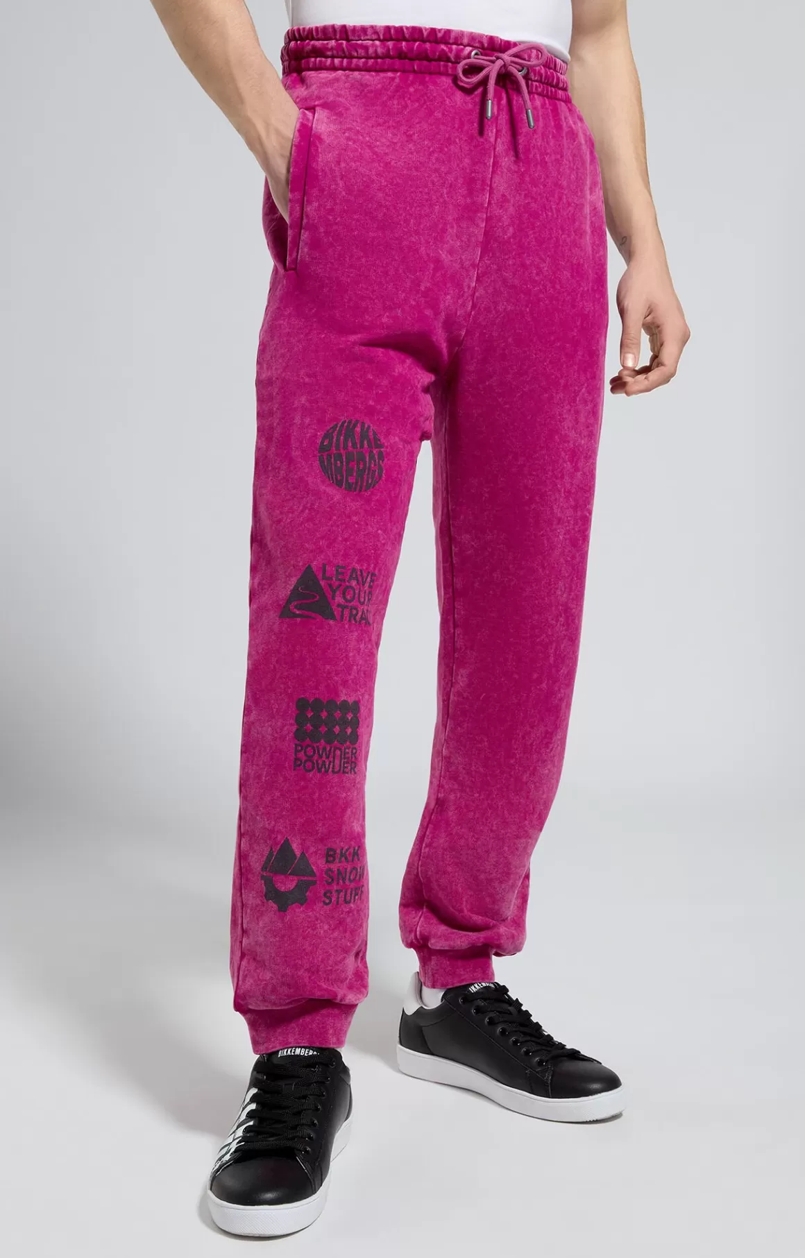 Pants^Bikkembergs Men's Sweatpants festival fuchsia