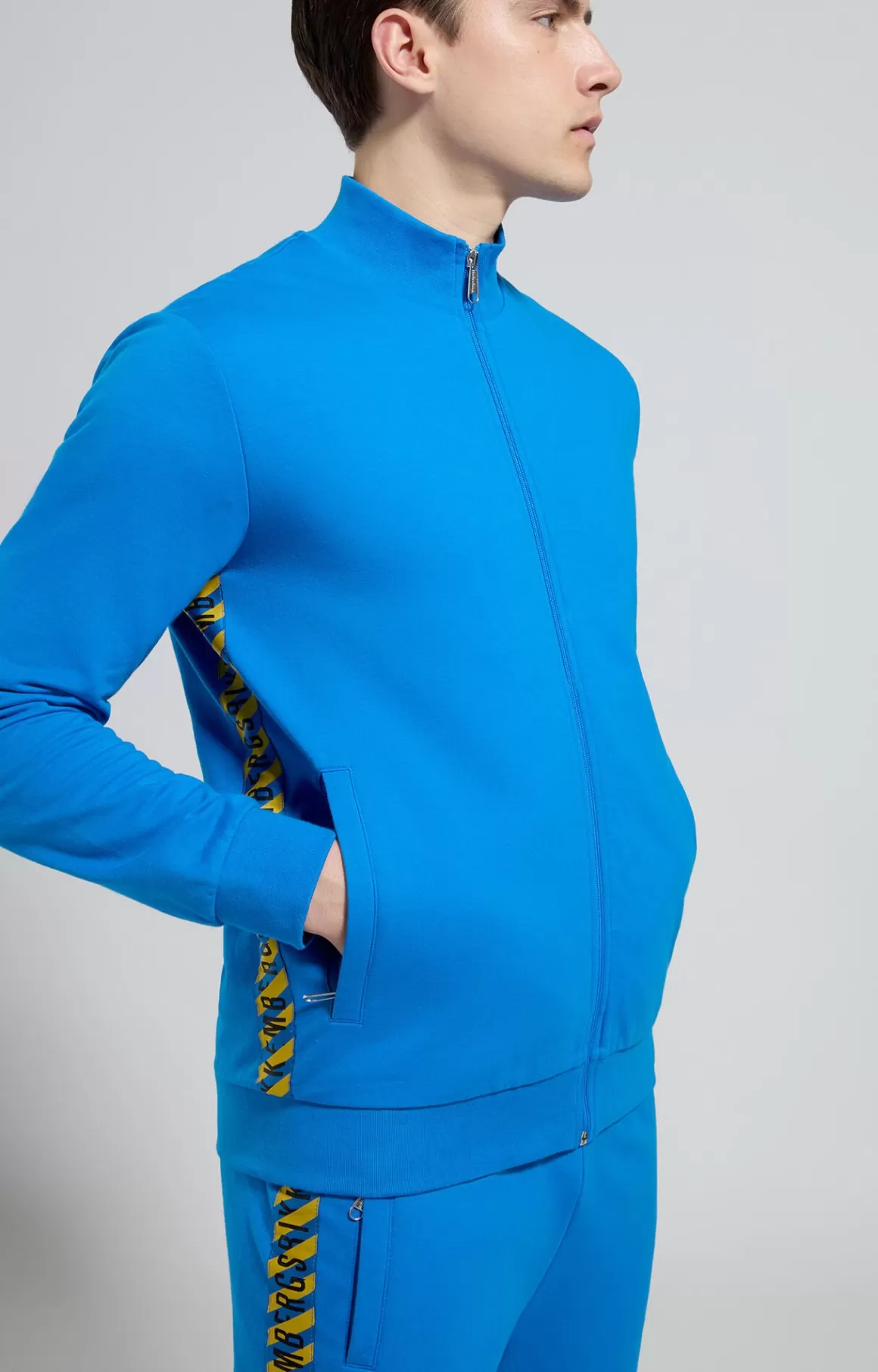 Sweaters^Bikkembergs Men's Sweatshirt With Contrast Details electric blue lemonade