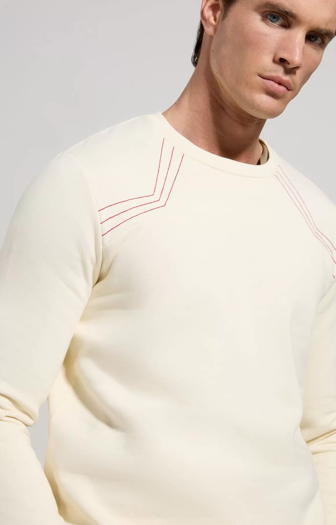 Sweaters | Tracksuits^Bikkembergs Men's Sweatshirt With Decorative Stitching turtledove