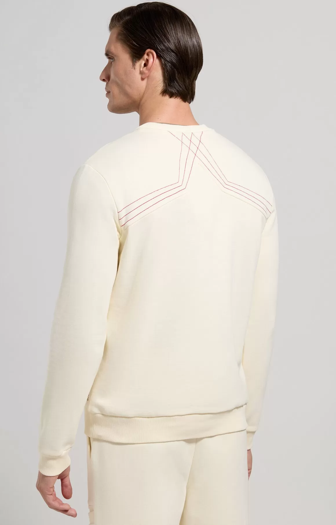 Sweaters | Tracksuits^Bikkembergs Men's Sweatshirt With Decorative Stitching turtledove