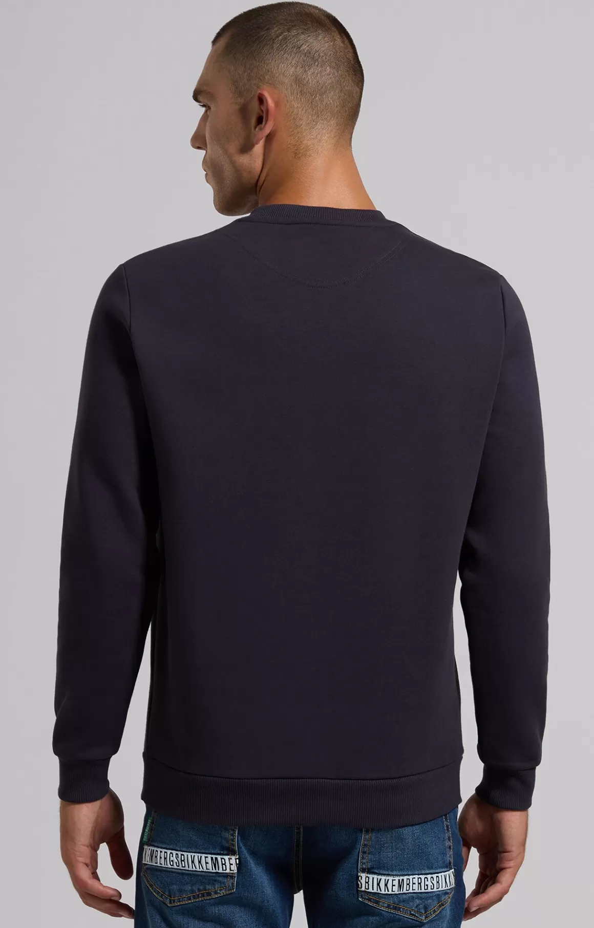 Sweaters | Tracksuits^Bikkembergs Men's Sweatshirt With Logo blue graphite