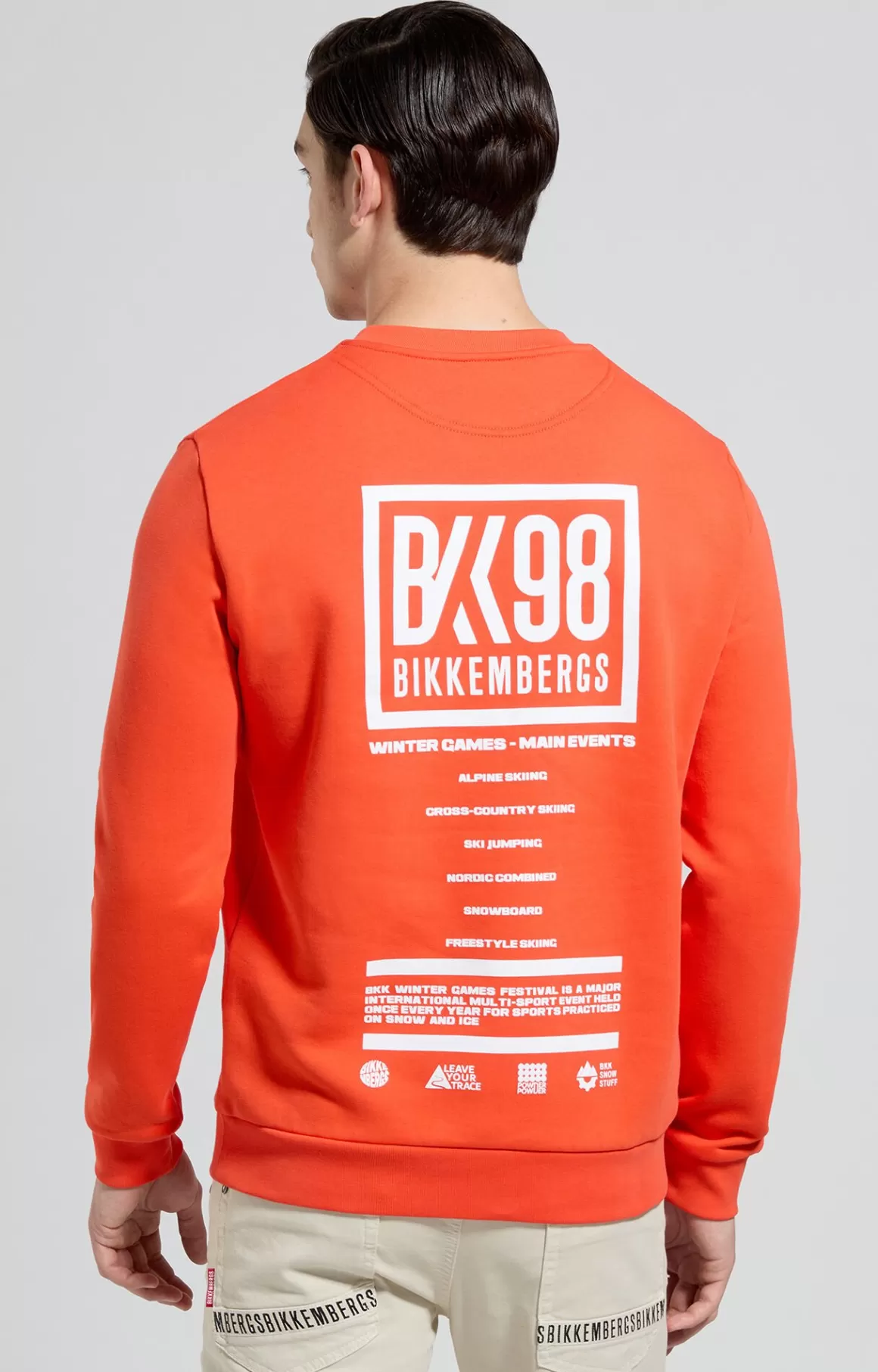 Sweaters^Bikkembergs Men's Sweatshirt With Print In Back mandarin red