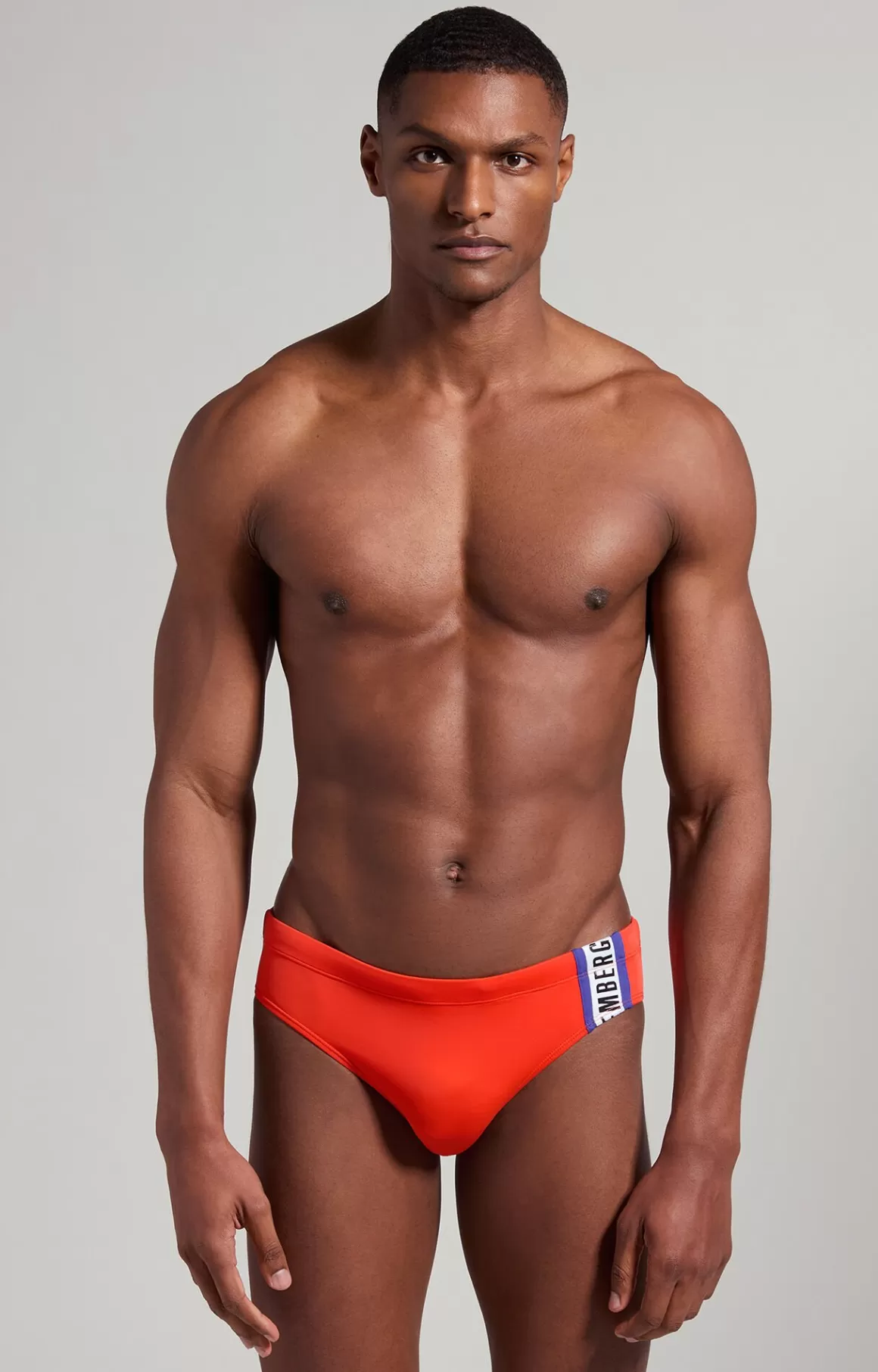 Slips^Bikkembergs Men's Swim Briefs With Tape orange.com