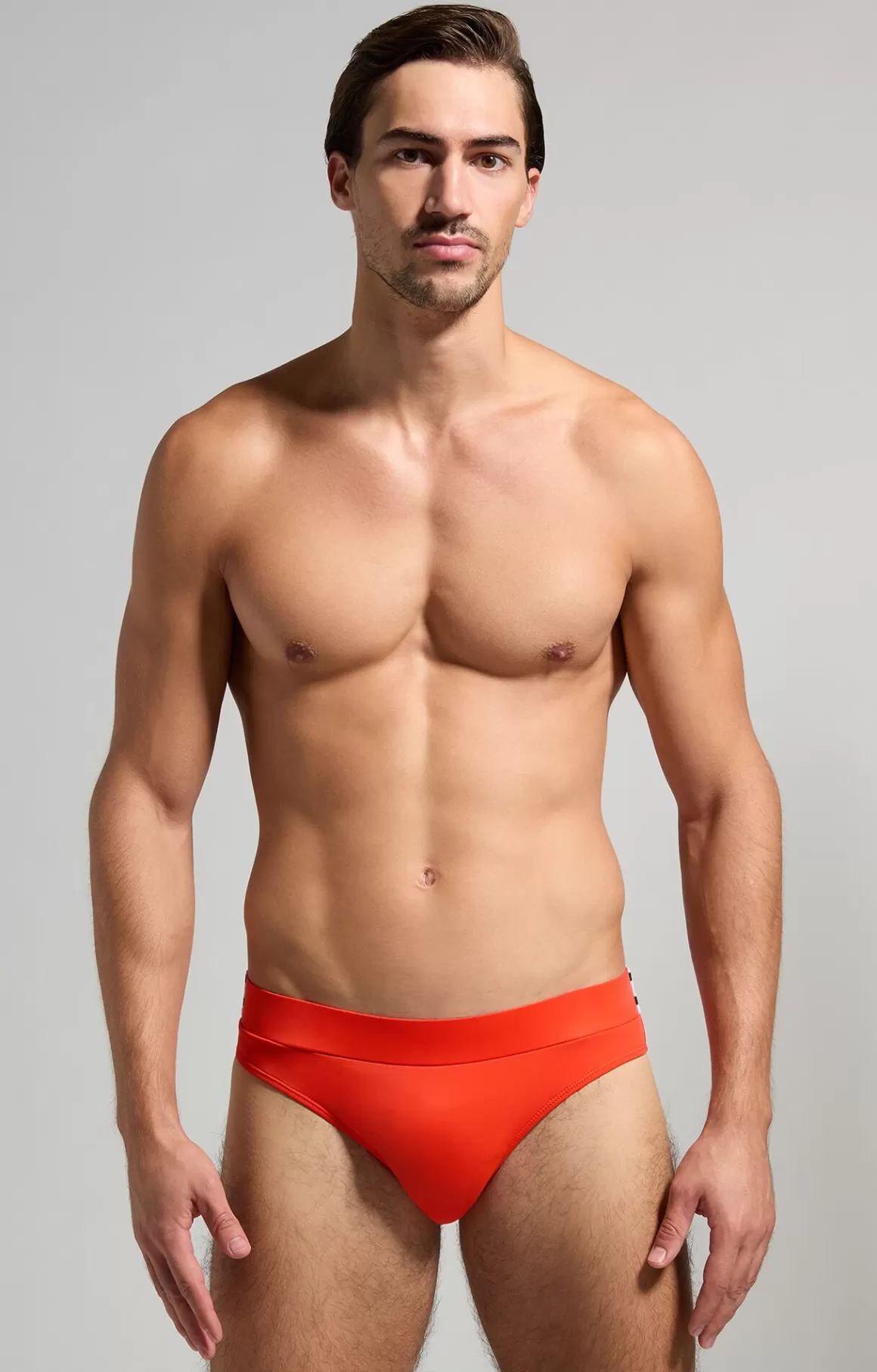 Slips^Bikkembergs Men's Swim Briefs With Tennis Motif orange.com