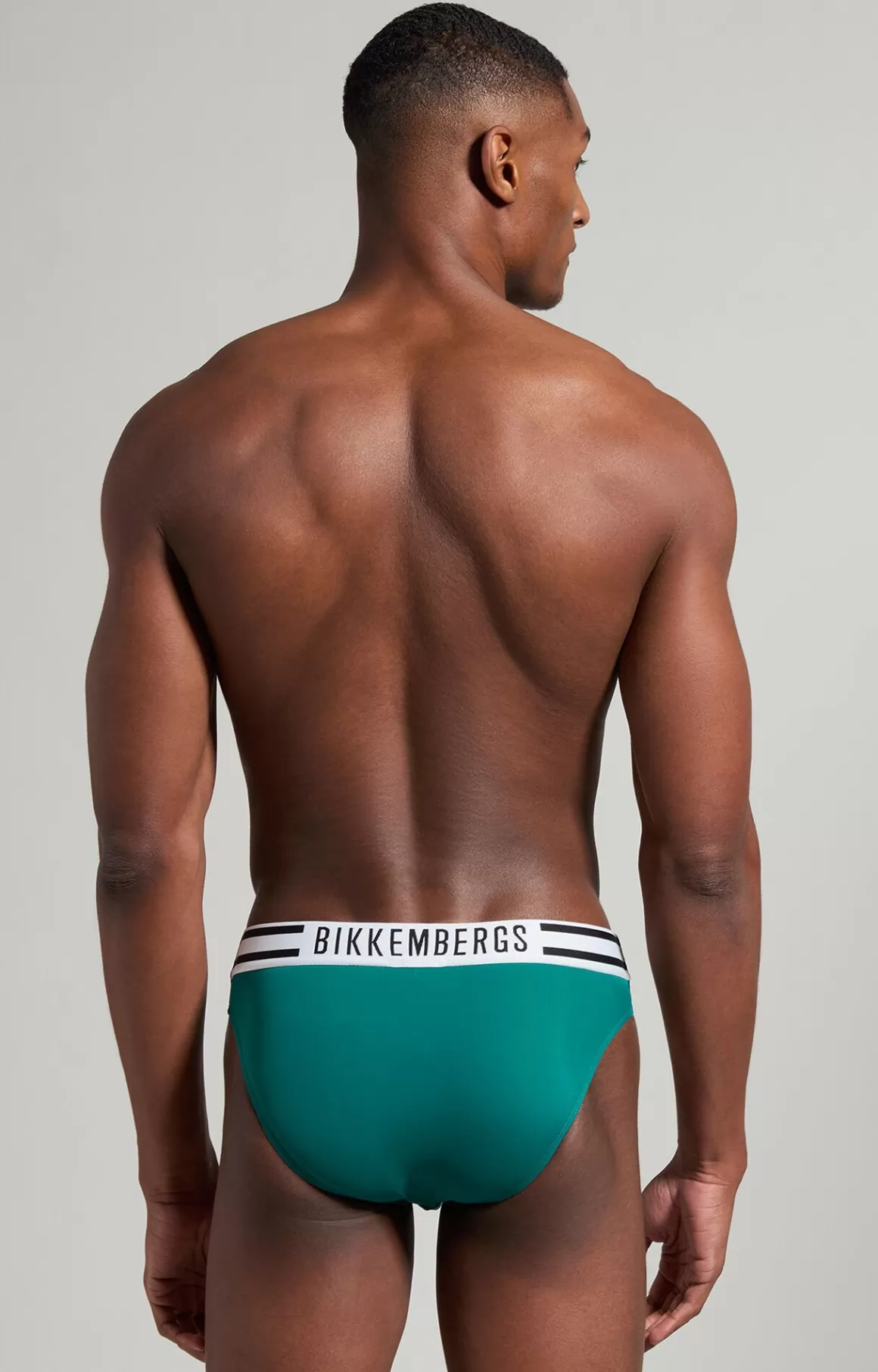 Slips^Bikkembergs Men's Swim Briefs With Tennis Motif everglade