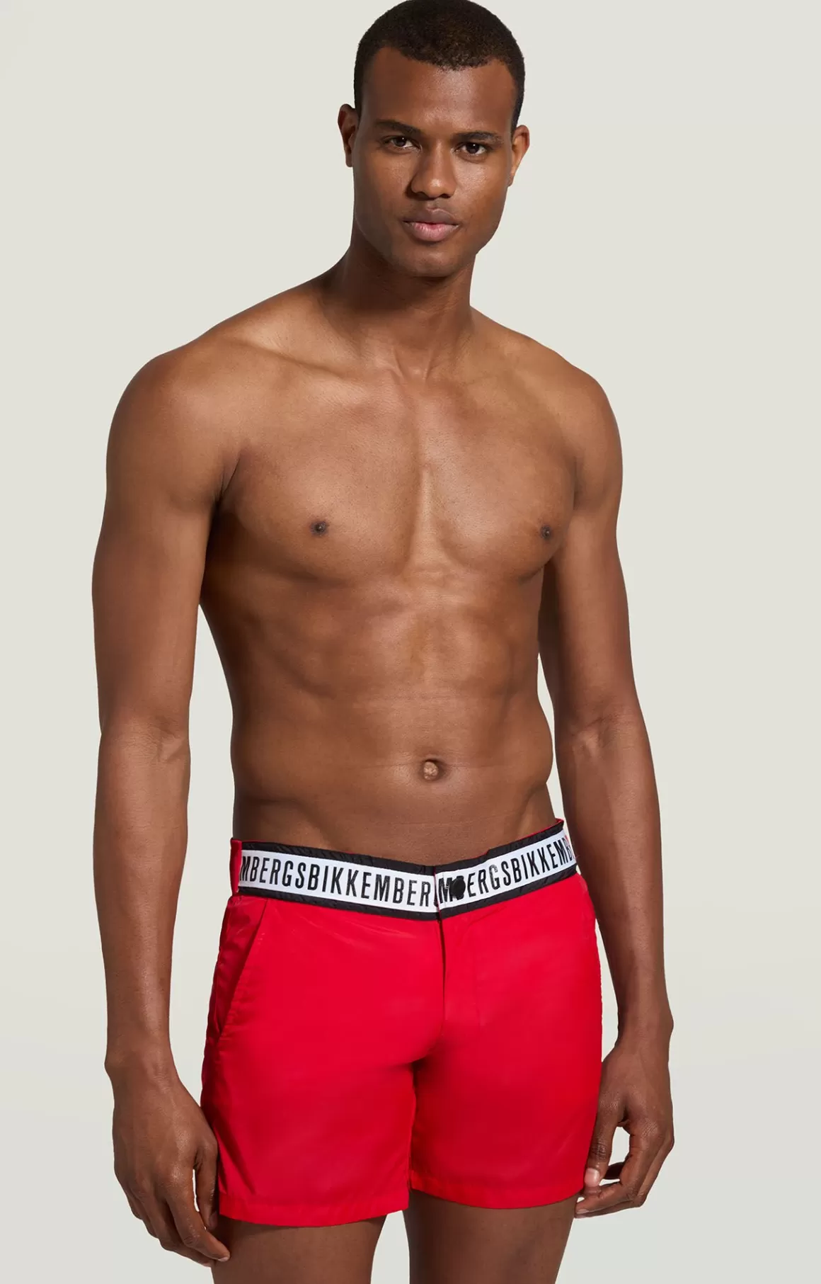 Shorts^Bikkembergs Men's Swim Shorts With Tape red