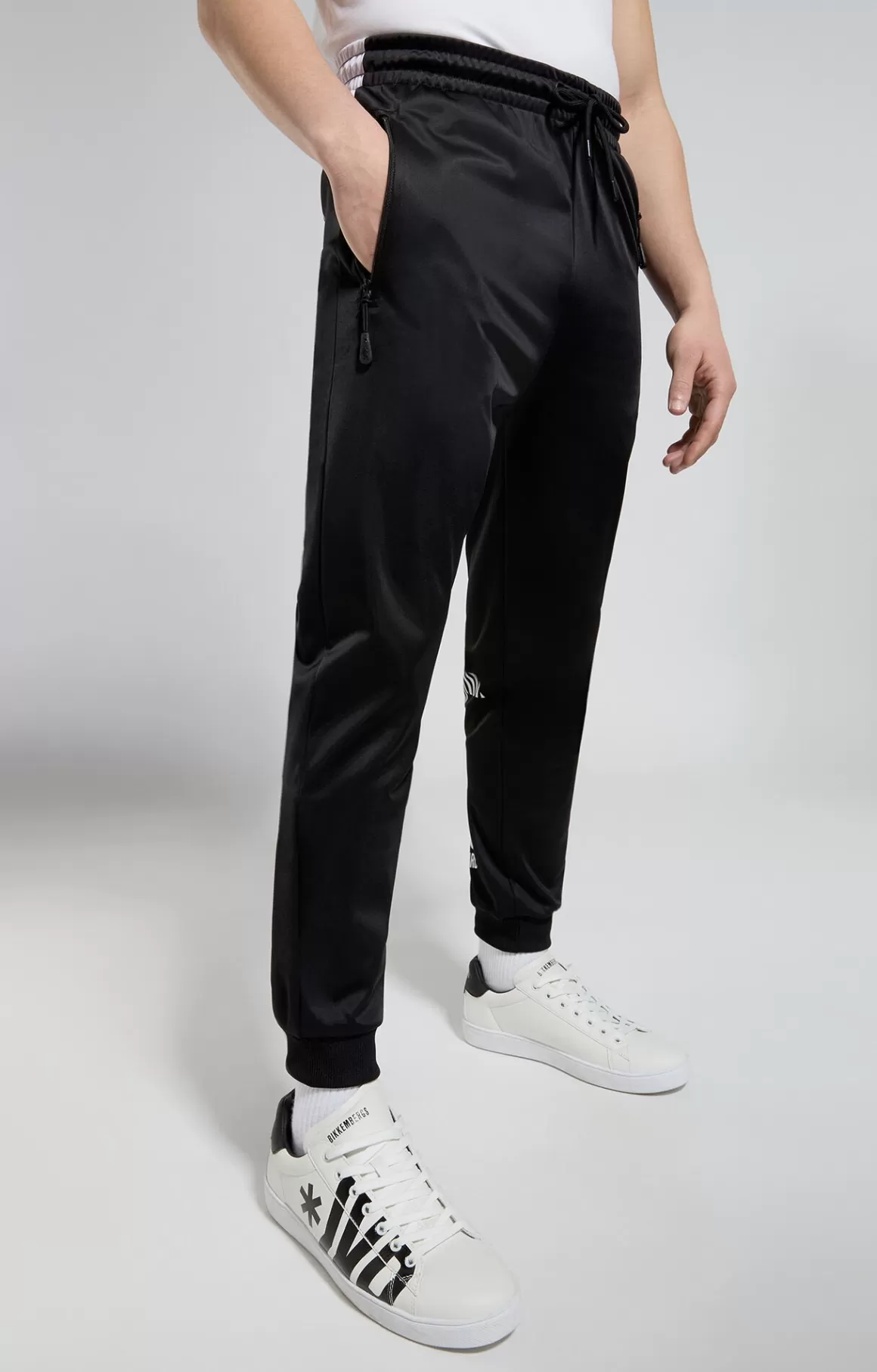 Pants^Bikkembergs Men's Triacetate Joggers meteorite black