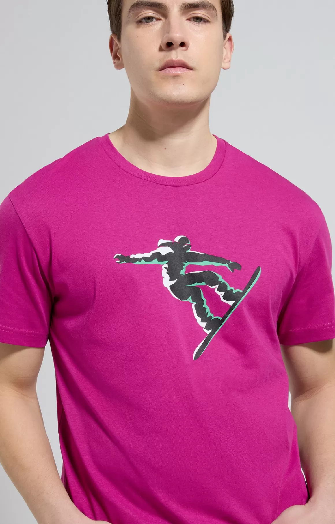 T-Shirts^Bikkembergs Men's T-shirt With Freestyle Print festival fuchsia