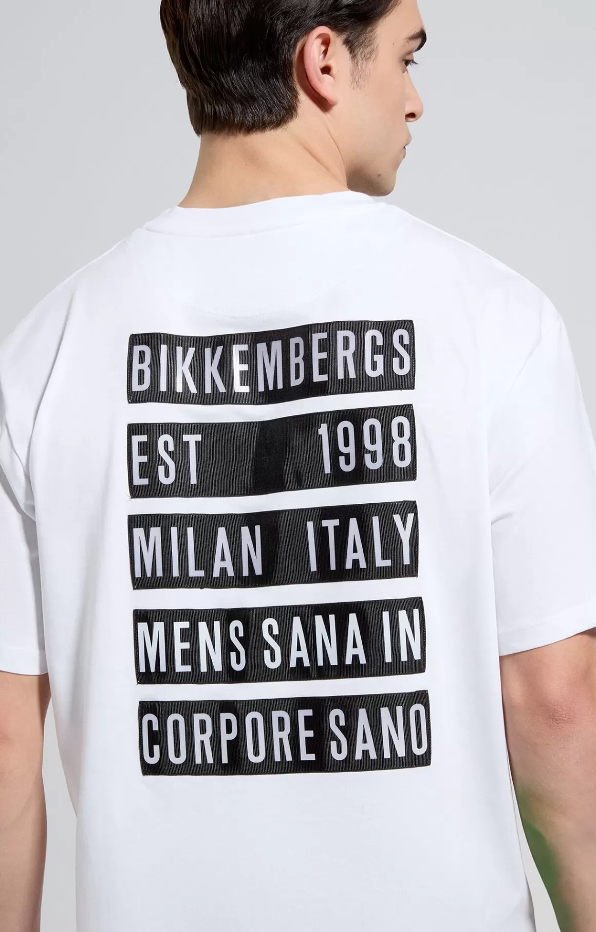 T-Shirts^Bikkembergs Men's T-shirt With Maxi Print On Back white