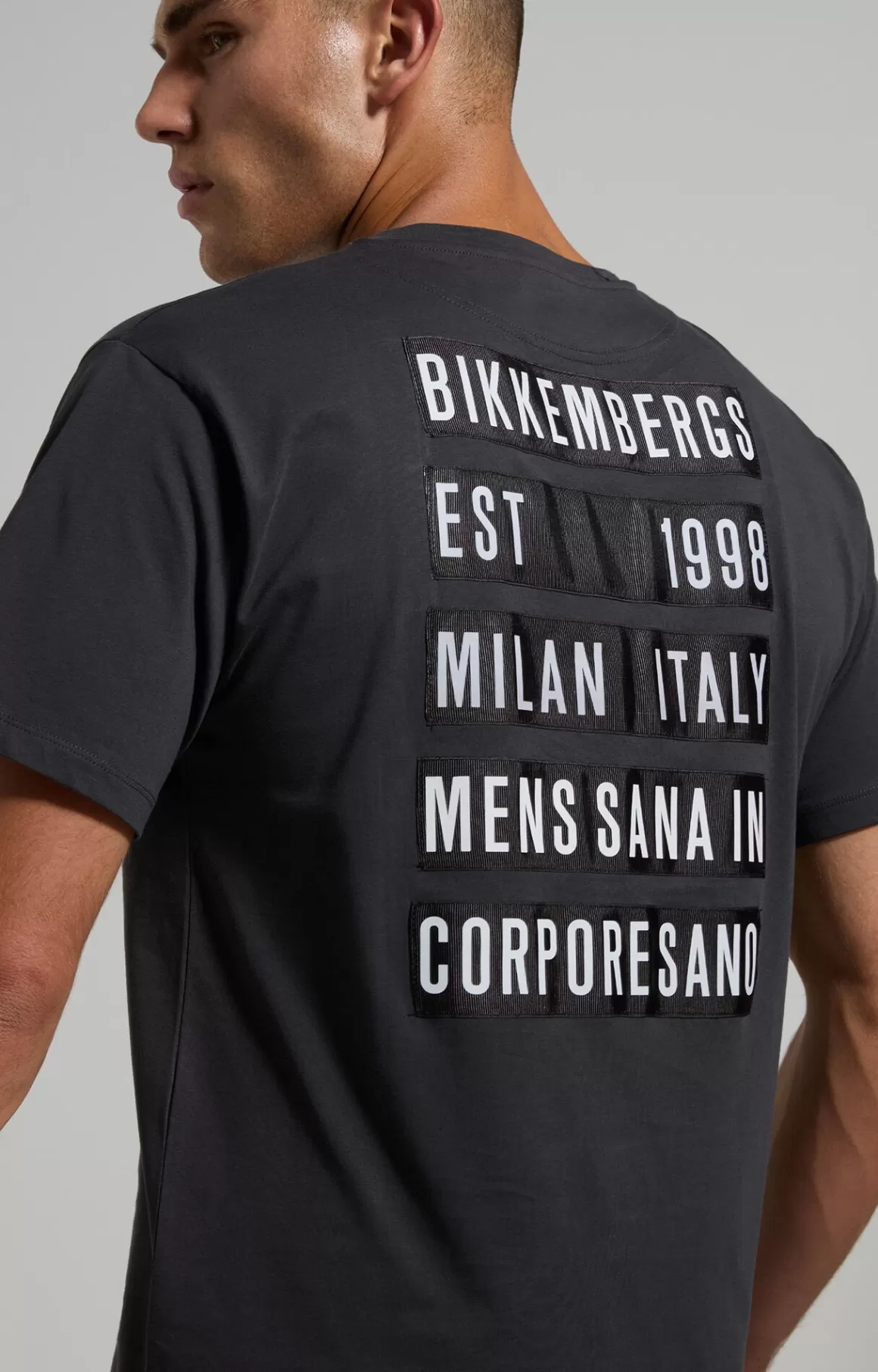 T-Shirts^Bikkembergs Men's T-shirt With Maxi Print On Back pirate black