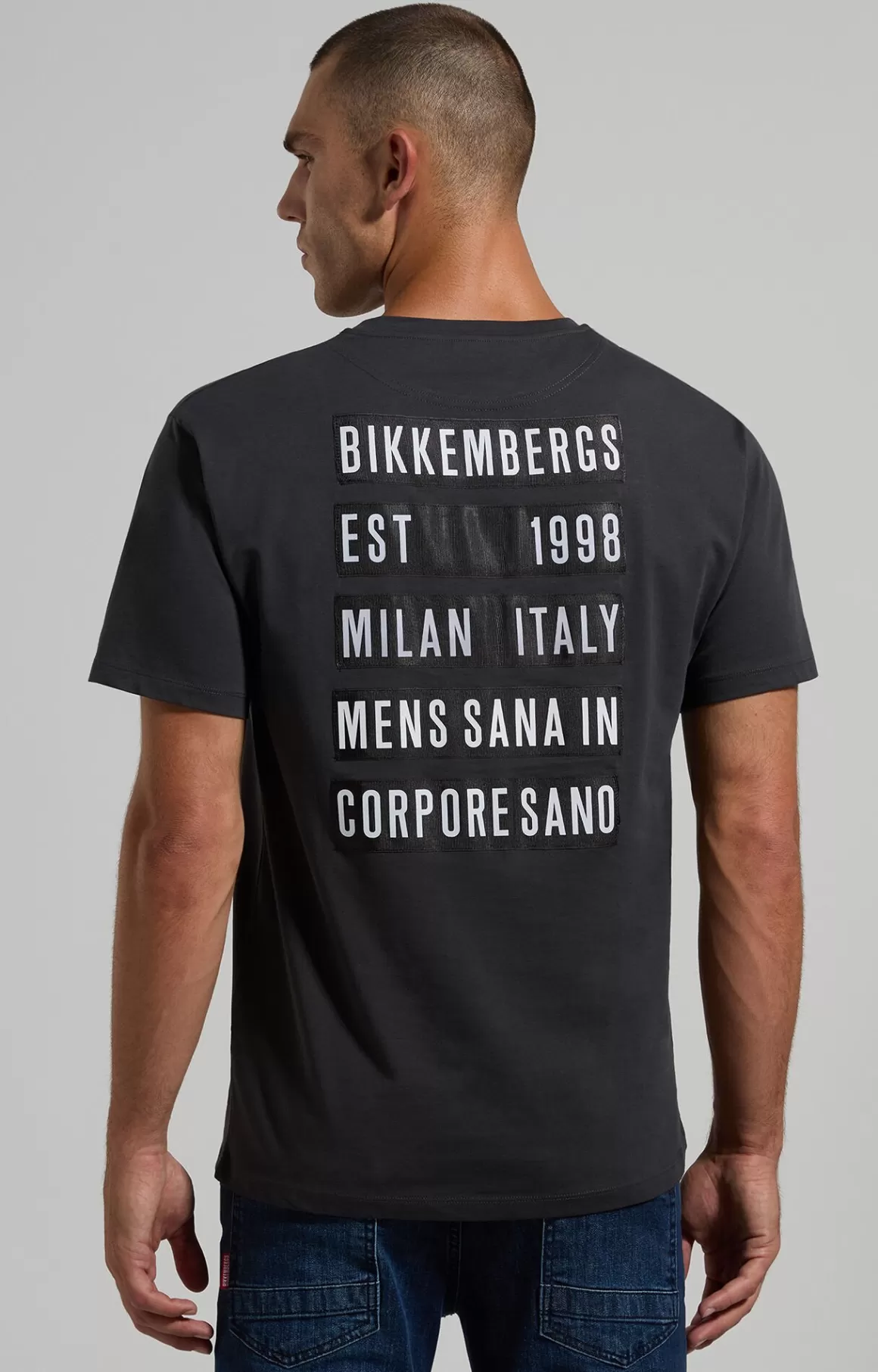 T-Shirts^Bikkembergs Men's T-shirt With Maxi Print On Back pirate black