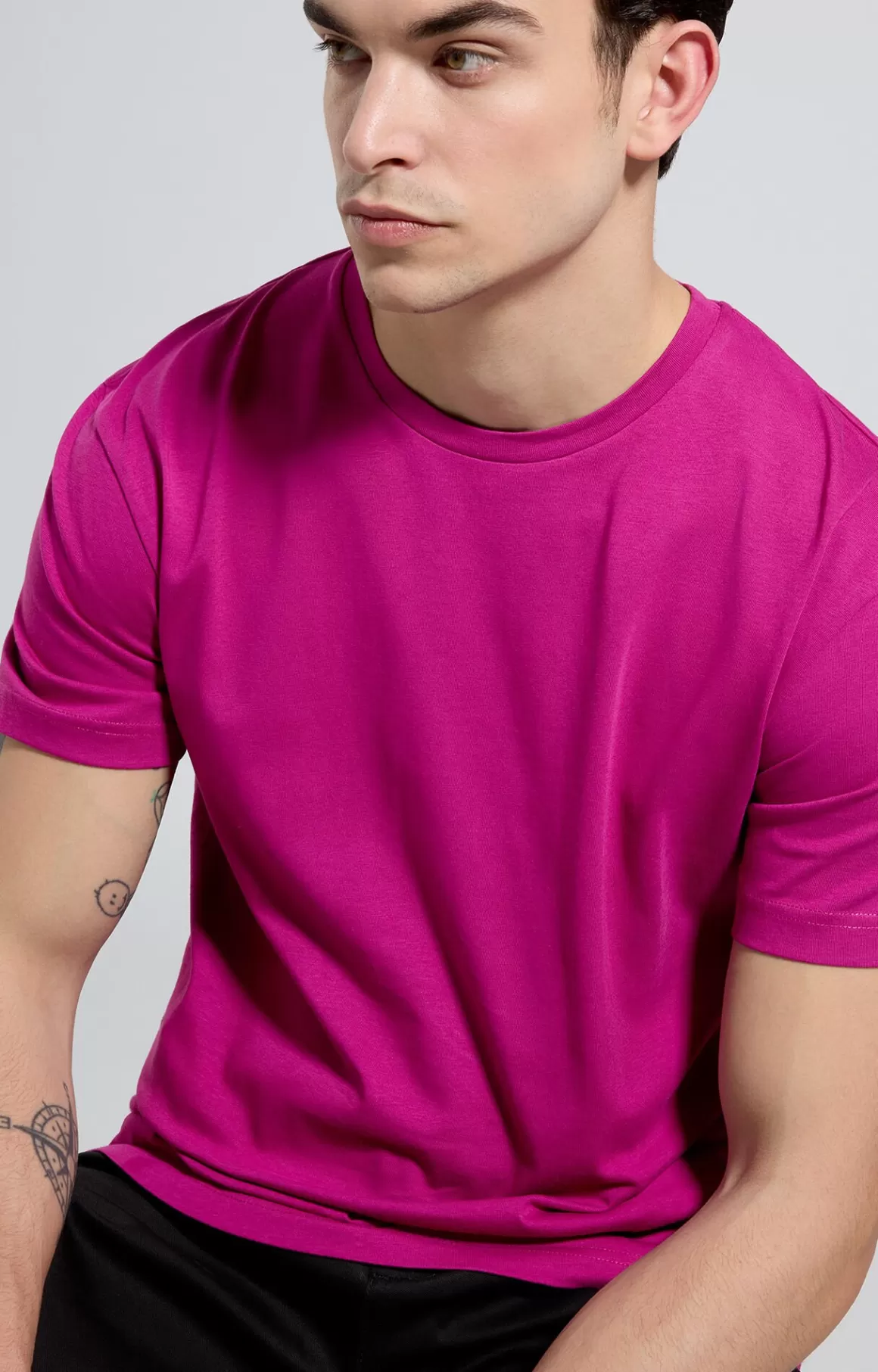 T-Shirts^Bikkembergs Men's T-shirt With Print On Back festival fuchsia