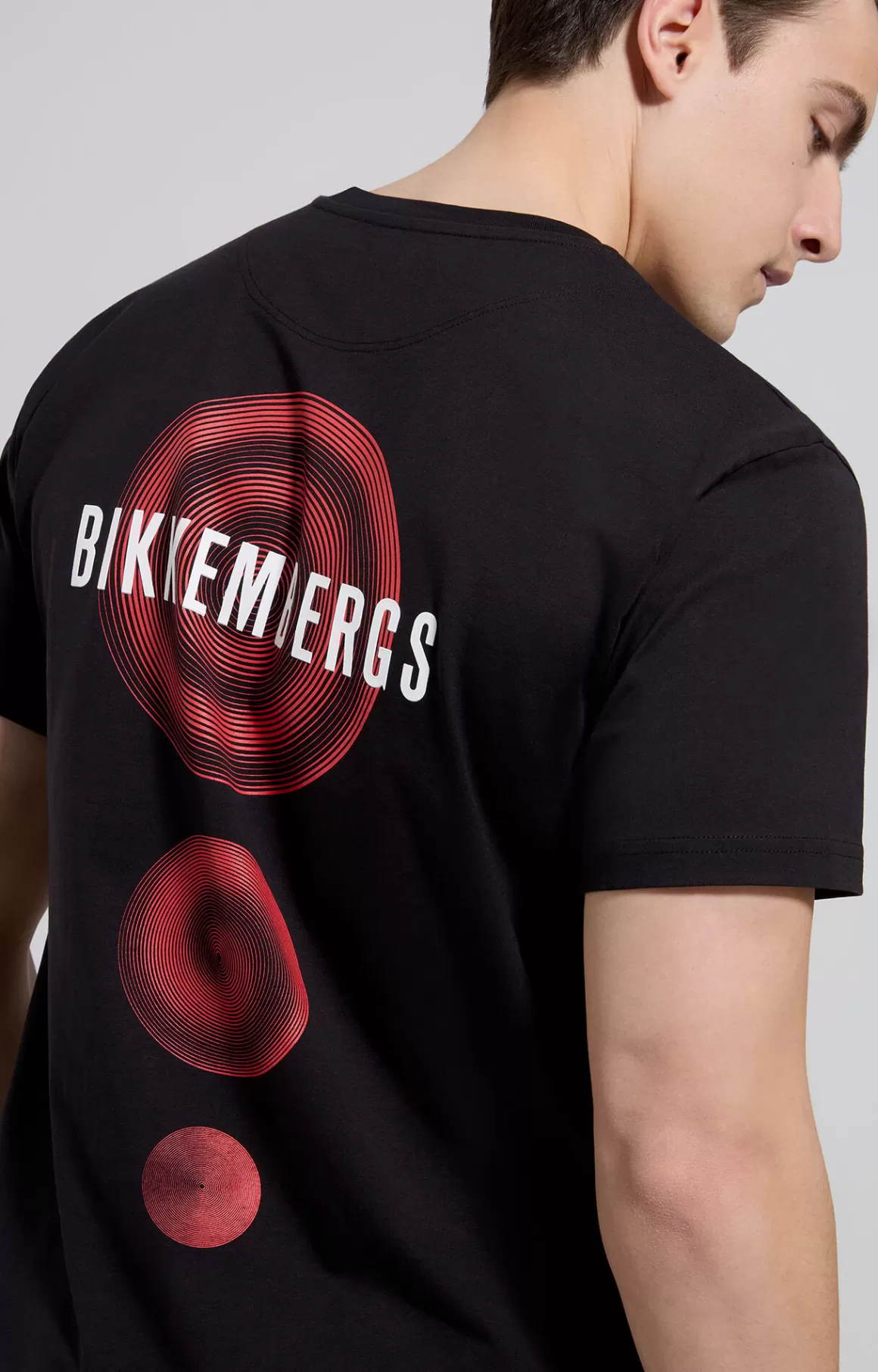 T-Shirts^Bikkembergs Men's T-shirt With Print On Back meteorite black