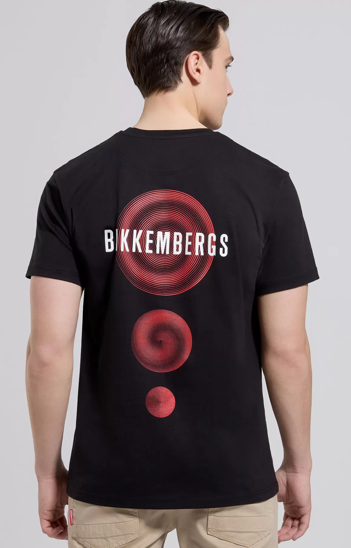 T-Shirts^Bikkembergs Men's T-shirt With Print On Back meteorite black