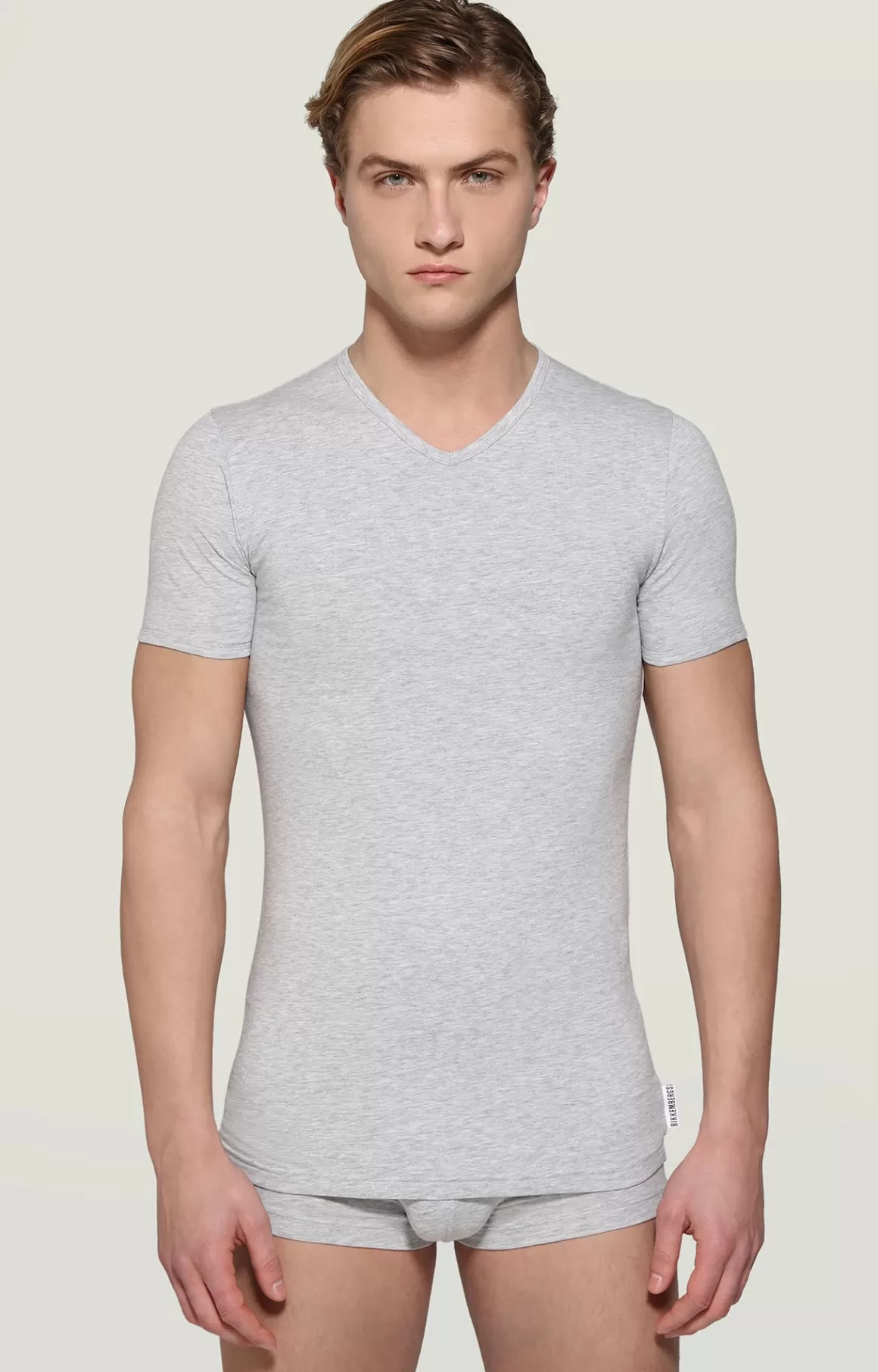 Undershirts^Bikkembergs Men's V-neck Undershirt grey melange