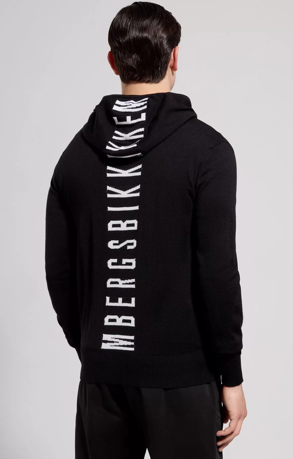 Knitwear^Bikkembergs Men's Wool Pullover With Zip black