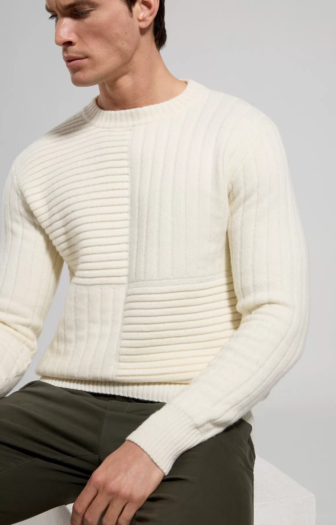 Knitwear^Bikkembergs Men's Wool Sweater turtledove