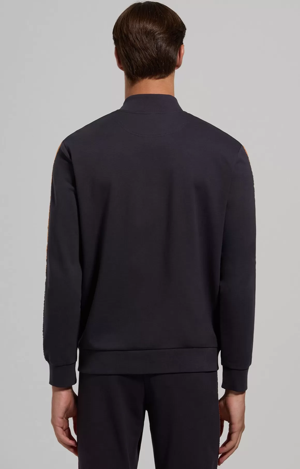 Sweaters | Tracksuits^Bikkembergs Men's Zip Sweatshirt With Tape blue graphite