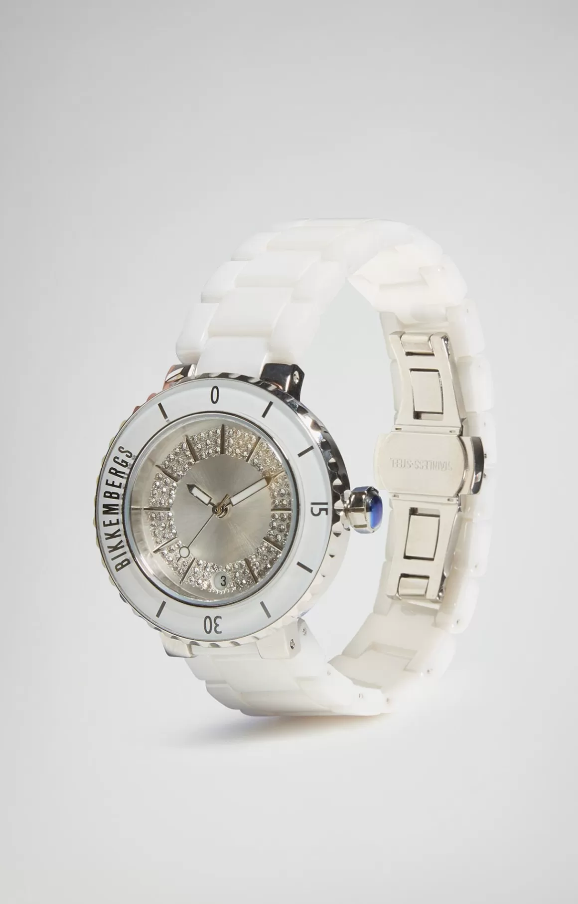 Watches^Bikkembergs Watch With Ceramic Band silver/white